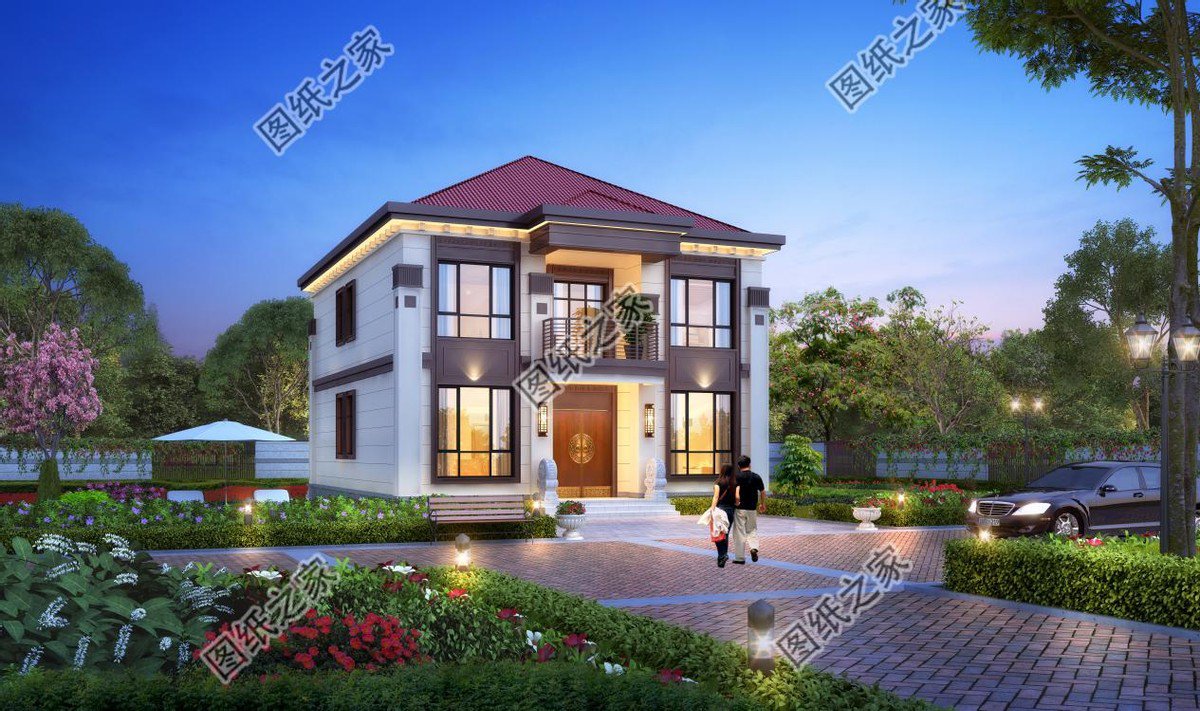 紅瓦配米白墻，溫馨別墅設(shè)計(jì)，帶給你家的享受快來(lái)看看吧