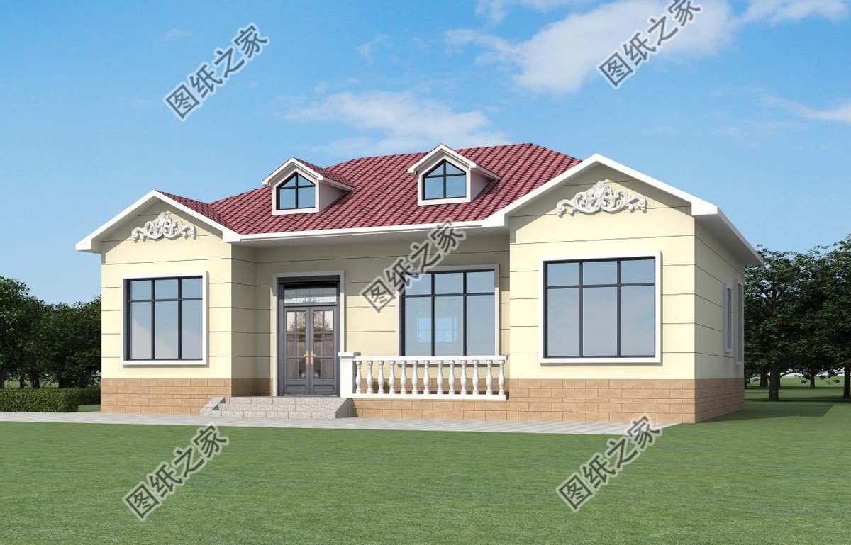 4款農村歐式一層別墅設計，外觀簡約好看造價不高還實用