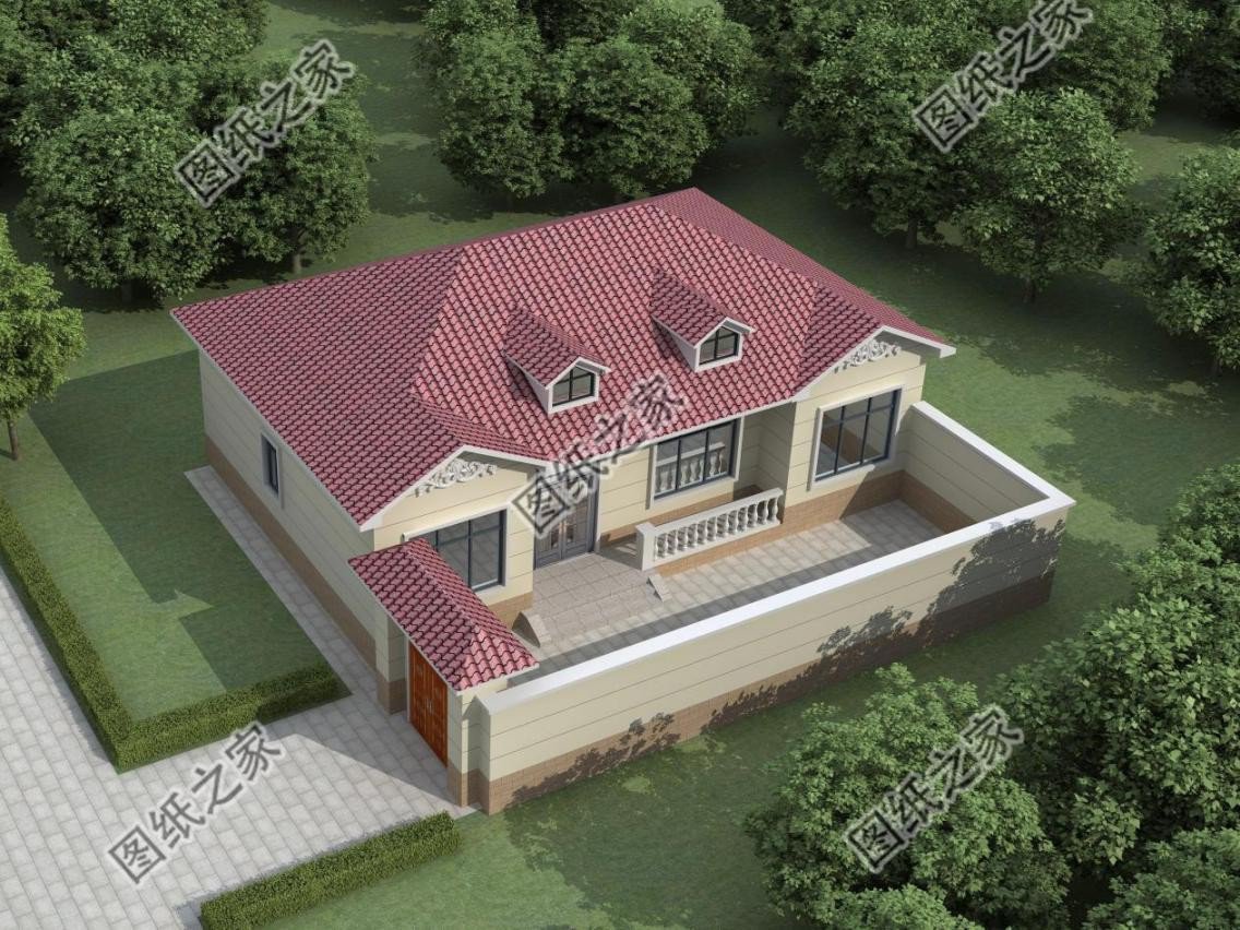 4款農村歐式一層別墅設計，外觀簡約好看造價不高還實用