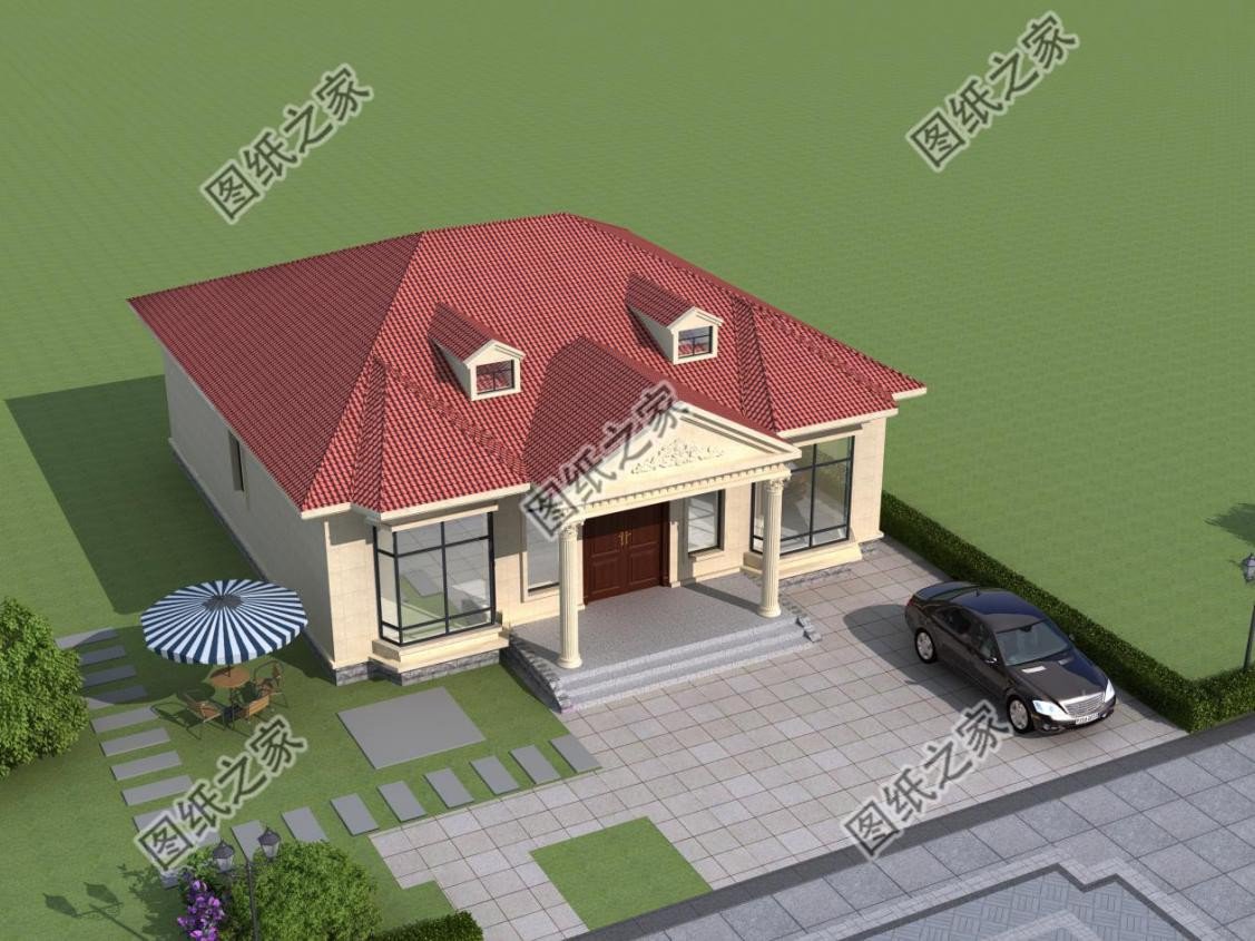 4款農村歐式一層別墅設計，外觀簡約好看造價不高還實用