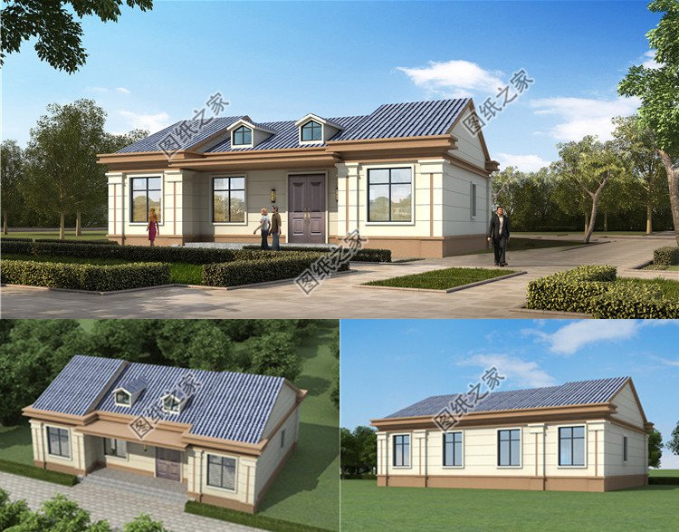 農(nóng)村住房一層半別墅設(shè)計(jì)圖效果圖