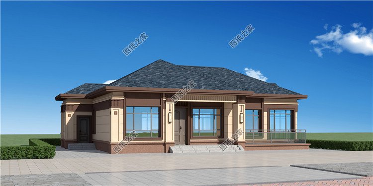 居家養(yǎng)老一層別墅設(shè)計(jì)圖外觀圖