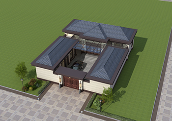 帶院子帶配房的農(nóng)村一層別墅方案，符合農(nóng)村生活習(xí)慣