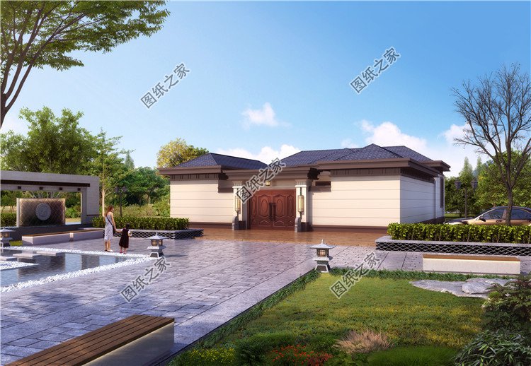 帶院子的農(nóng)村別墅方案外觀圖