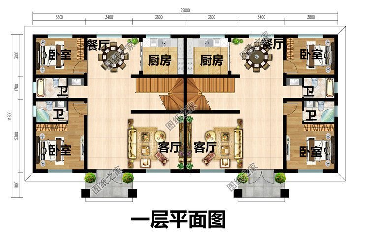 農(nóng)村兄弟雙拼別墅設計，加強親人之間的感情，既省錢又省心