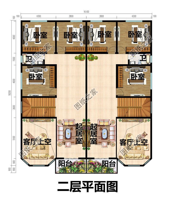 農(nóng)村兄弟雙拼別墅三層