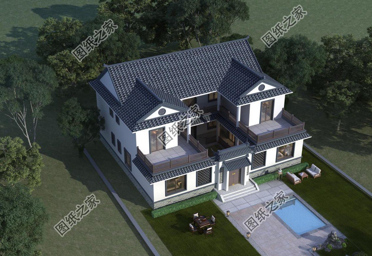 中式別墅設(shè)計(jì)，白墻黛瓦勾畫(huà)的美感，城里人看了都羨慕