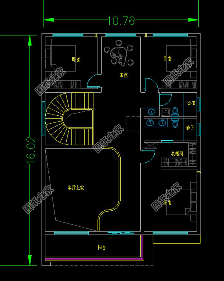 150平兩層現(xiàn)代風(fēng)別墅設(shè)計(jì)圖二層