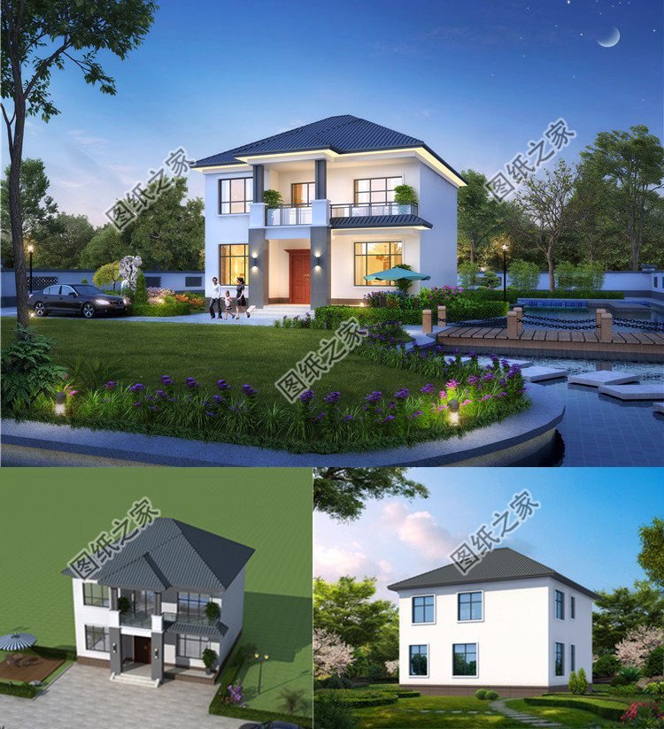 三款二層別墅設(shè)計，外觀造型各有特色最主要是經(jīng)濟實用