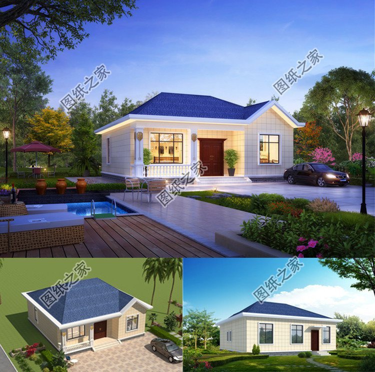 農(nóng)村一層別墅設(shè)計，整體簡單大方，踏實穩(wěn)重接地氣