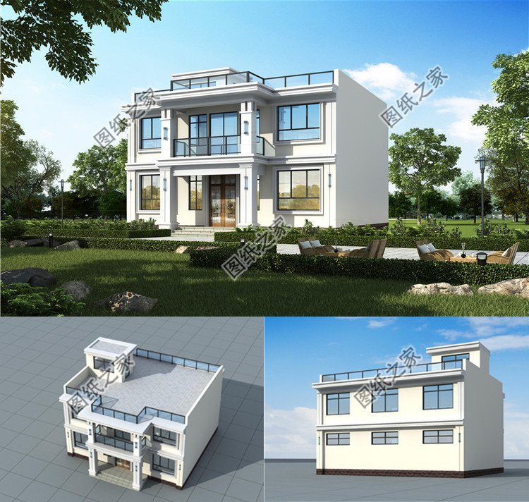 三款農(nóng)村平屋頂別墅設(shè)計，好看還實用，農(nóng)村建房千萬別錯過