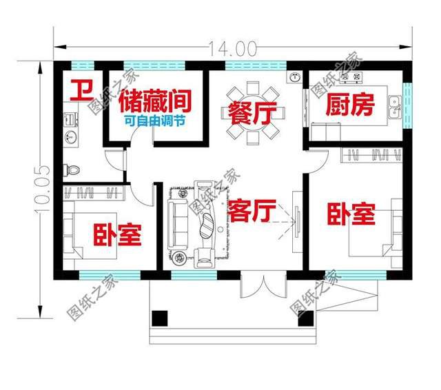 一層自建房設(shè)計(jì)，農(nóng)村小家庭最愛的戶型，造價(jià)低經(jīng)濟(jì)實(shí)用