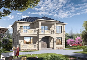 農(nóng)村三間兩層樓房設(shè)計(jì)圖，背面不開窗，氣勢(shì)上就勝人一籌