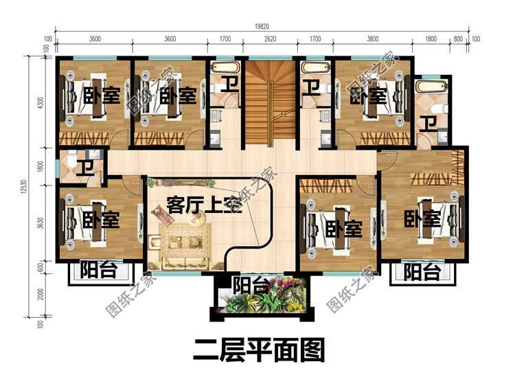備受好評(píng)二層歐式別墅設(shè)計(jì)圖二層