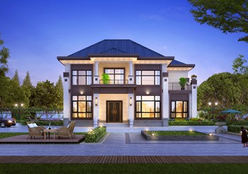 方方正正的二層農(nóng)村別墅設(shè)計圖，普通農(nóng)村人都能建