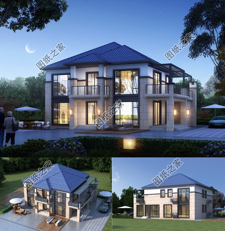 最新款四間二層別墅設(shè)計圖效果圖