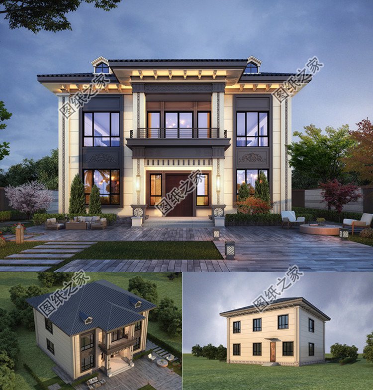 13.7×11.7米二層別墅設(shè)計(jì)圖效果圖