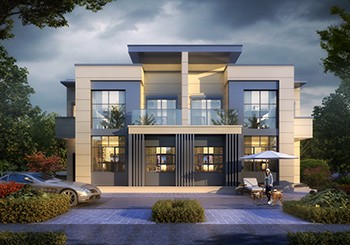 二層現(xiàn)代風(fēng)格雙拼別墅設(shè)計(jì)圖，平屋頂，帶地下室設(shè)計(jì)