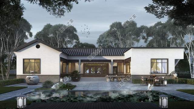 一層中式養(yǎng)老房效果圖，經(jīng)濟的造價成本，受到廣大建房者喜愛