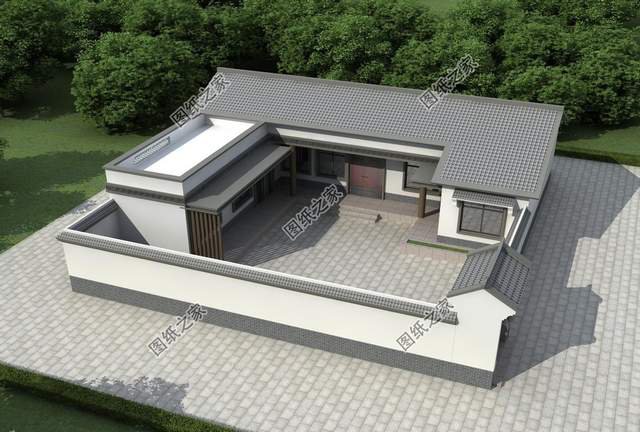 一層中式養(yǎng)老房效果圖，經(jīng)濟的造價成本，受到廣大建房者喜愛