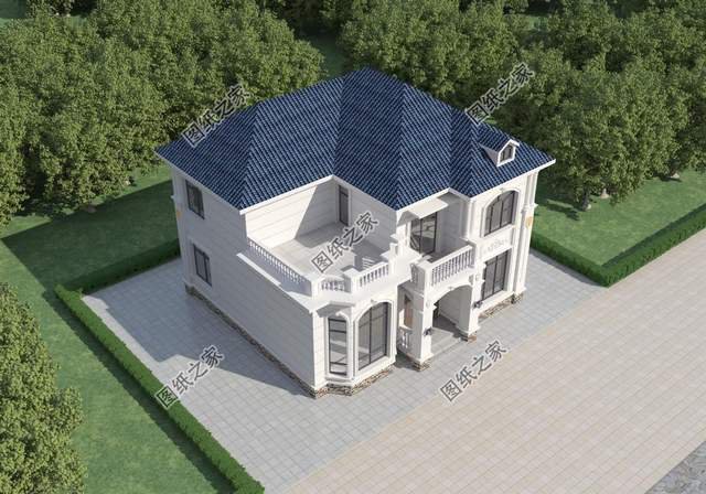 兩層歐式別墅設(shè)計(jì)圖，足夠一家人使用，戶型緊湊功能齊全