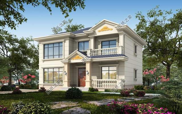 兩層歐式別墅設(shè)計(jì)圖，足夠一家人使用，戶型緊湊功能齊全