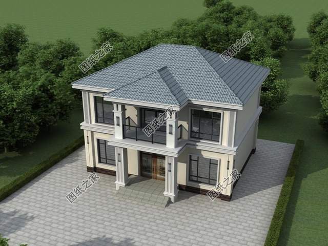 左右對稱別墅設(shè)計圖，外觀簡約大方，一眼就能愛上的小別墅