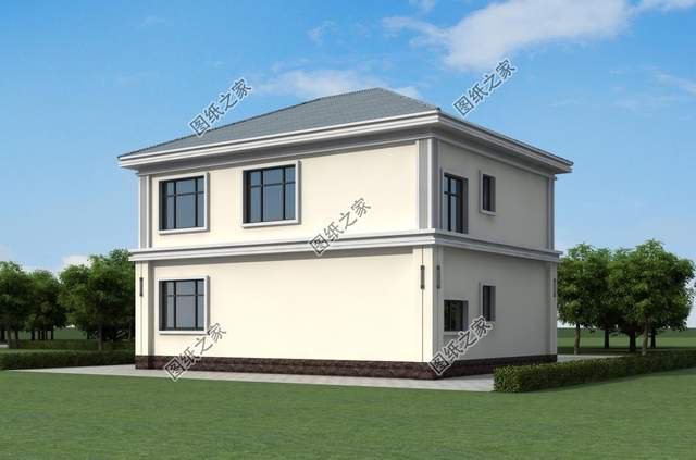 左右對稱別墅設(shè)計圖，外觀簡約大方，一眼就能愛上的小別墅