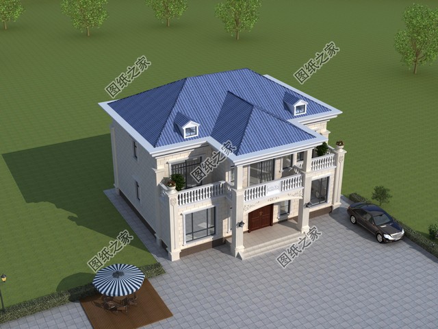 左右對稱別墅設(shè)計圖，外觀簡約大方，一眼就能愛上的小別墅