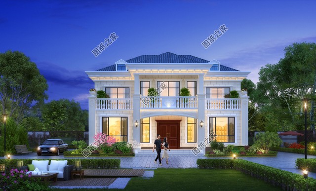 左右對稱別墅設(shè)計圖，外觀簡約大方，一眼就能愛上的小別墅