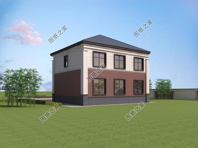 左右對稱別墅設(shè)計圖，外觀簡約大方，一眼就能愛上的小別墅