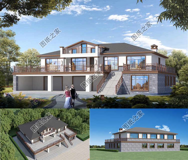 帶架空層別墅設(shè)計(jì)方案效果圖