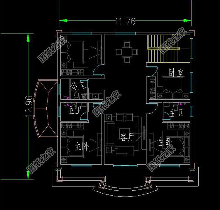 帶架空層的別墅設(shè)計圖布局3