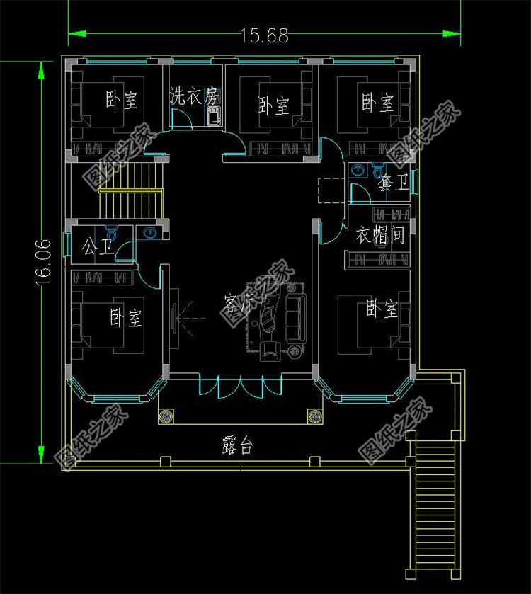 帶車庫(kù)架空層的農(nóng)村別墅布局2