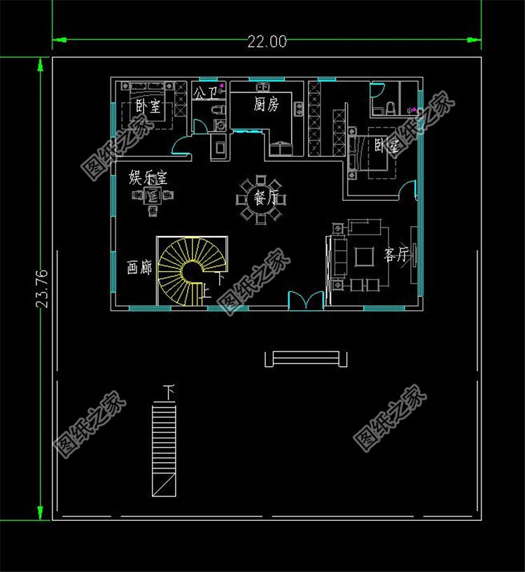 農村四層帶架空層別墅布局2