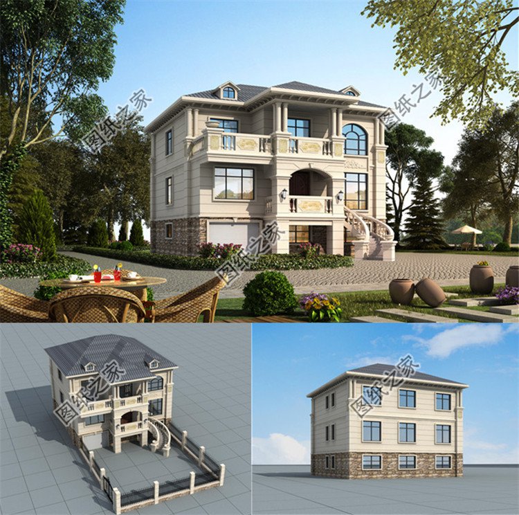 帶架空層三層別墅設(shè)計(jì)圖效果圖