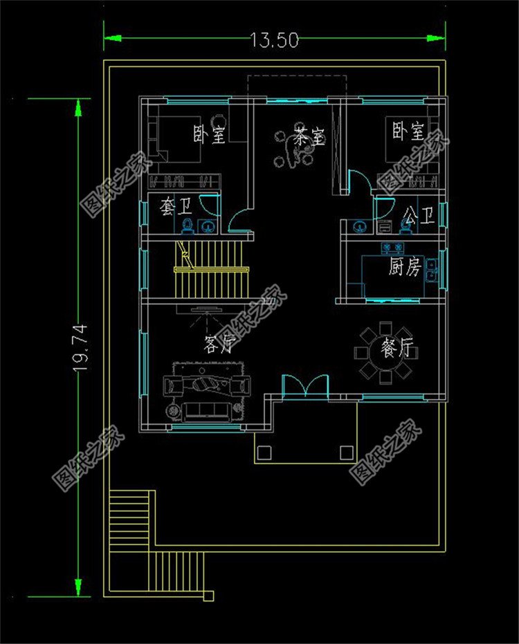 超氣派的三層別墅設計圖布局2