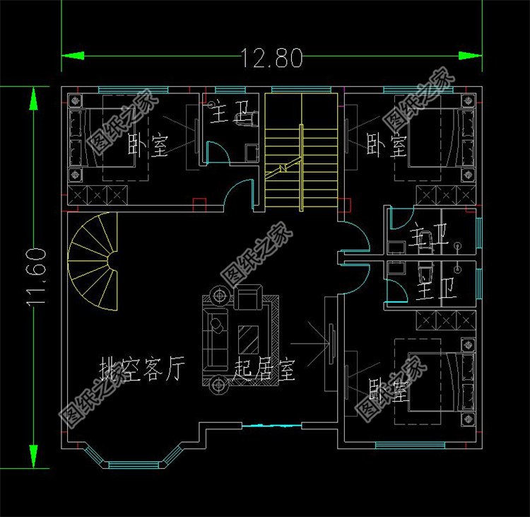 帶架空層的圖紙?jiān)O(shè)計(jì)方案布局3