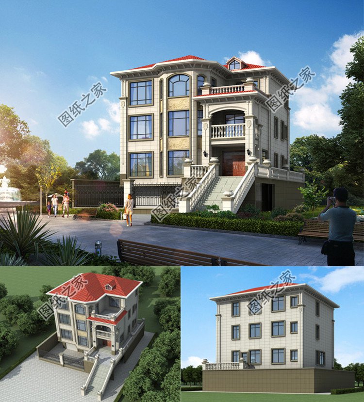 超氣派的三層別墅設(shè)計圖效果圖