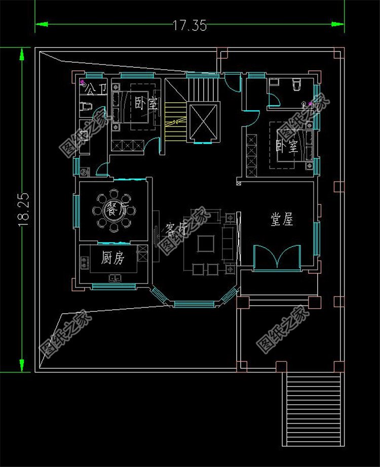 超氣派的三層別墅設(shè)計圖布局2