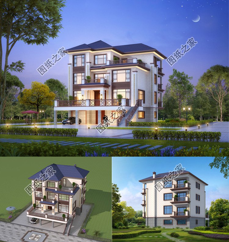 超氣派農(nóng)村四層別墅效果圖