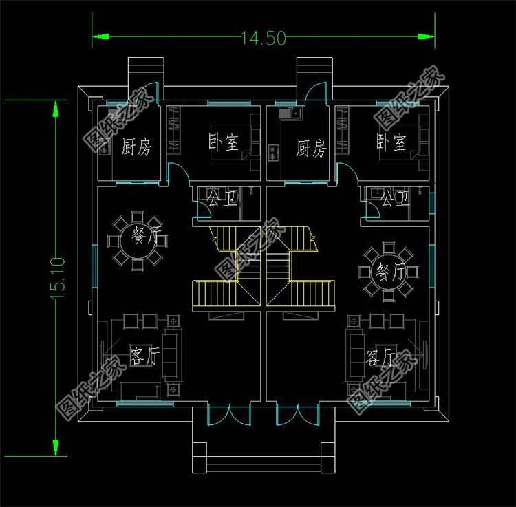 四層豪華別墅設(shè)計(jì)圖一層