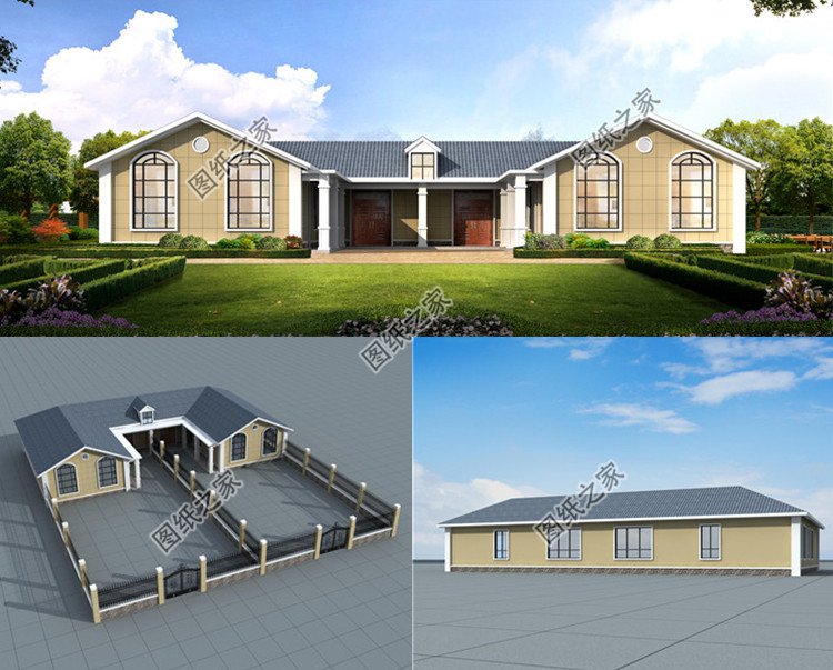 實用大氣的雙拼房屋設計方案效果圖