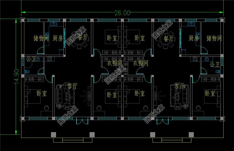 一層雙拼戶型一層