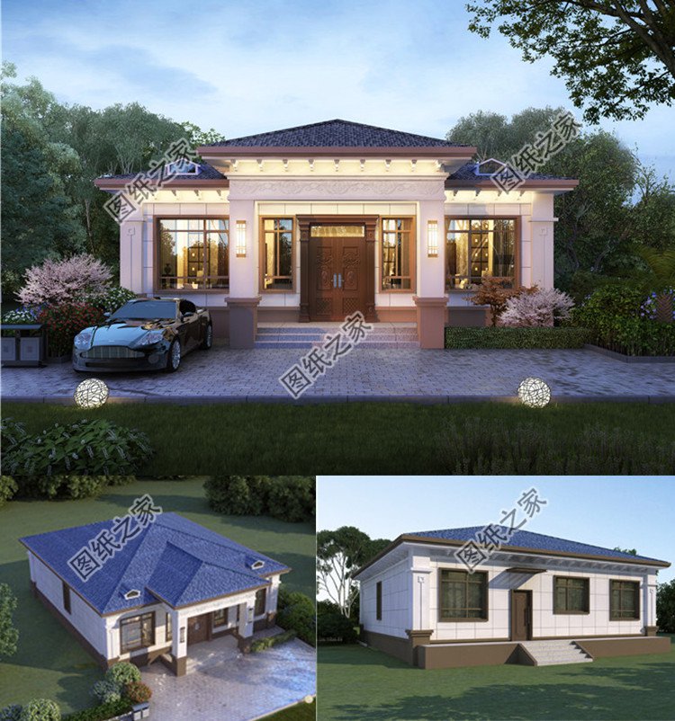 150平米一層農(nóng)村別墅設(shè)計圖效果圖