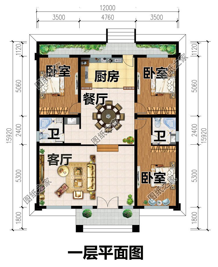 150平米一層農(nóng)村別墅設(shè)計圖一層