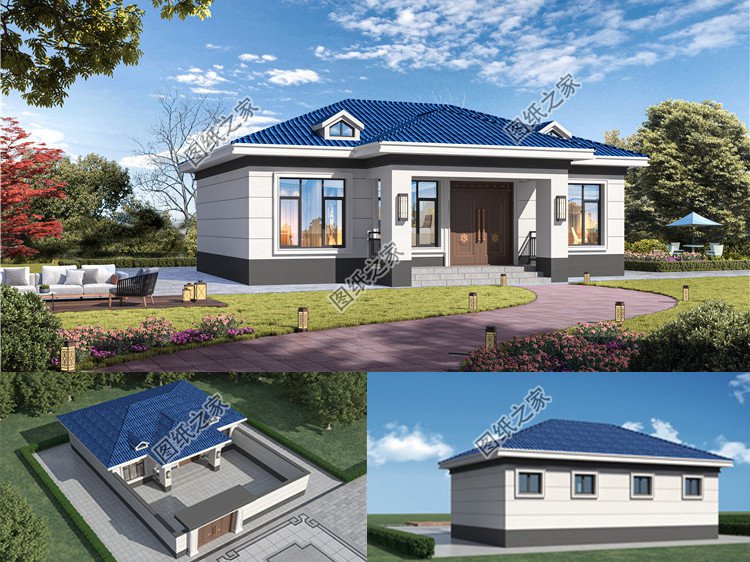 省錢美觀一層自建房子設(shè)計(jì)圖效果圖