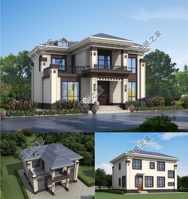 實(shí)用型二層別墅設(shè)計(jì)方案效果圖