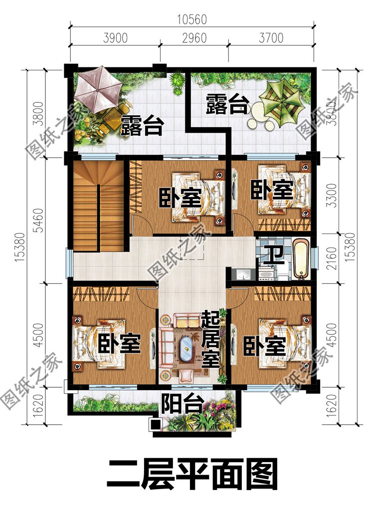 二層帶獨(dú)立廚房鄉(xiāng)村別墅設(shè)計(jì)