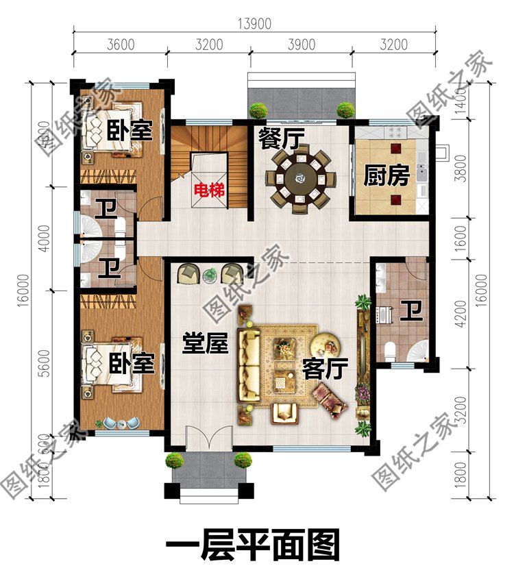 農(nóng)村二層帶電梯別墅設(shè)計(jì)圖